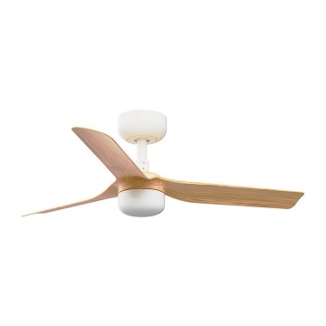 FARO 33821-1TW - LED zatemljiv stropni ventilator MINI PUNT S LED/10W 2700/3000/4000K les/bela pr. 90 cm + daljinski upravljalnik