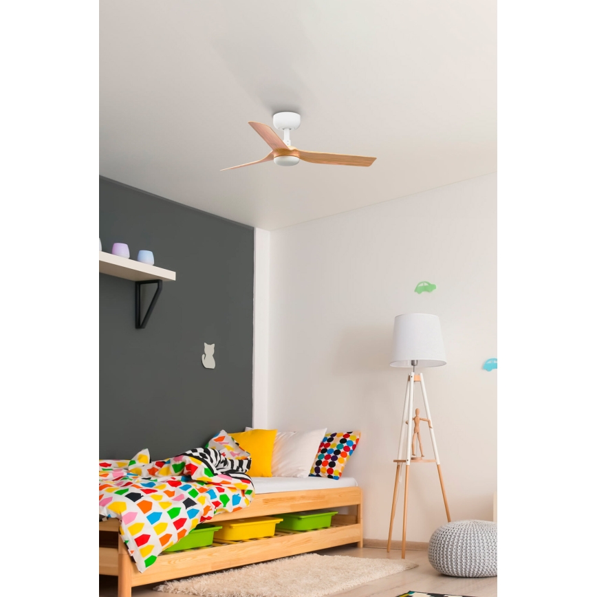 FARO 33821 - Stropni ventilator MINI PUNT S rjava/bela pr. 90 cm + Daljinski upravljalnik