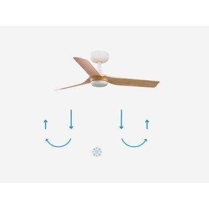 FARO 33821 - Stropni ventilator MINI PUNT S rjava/bela pr. 90 cm + Daljinski upravljalnik