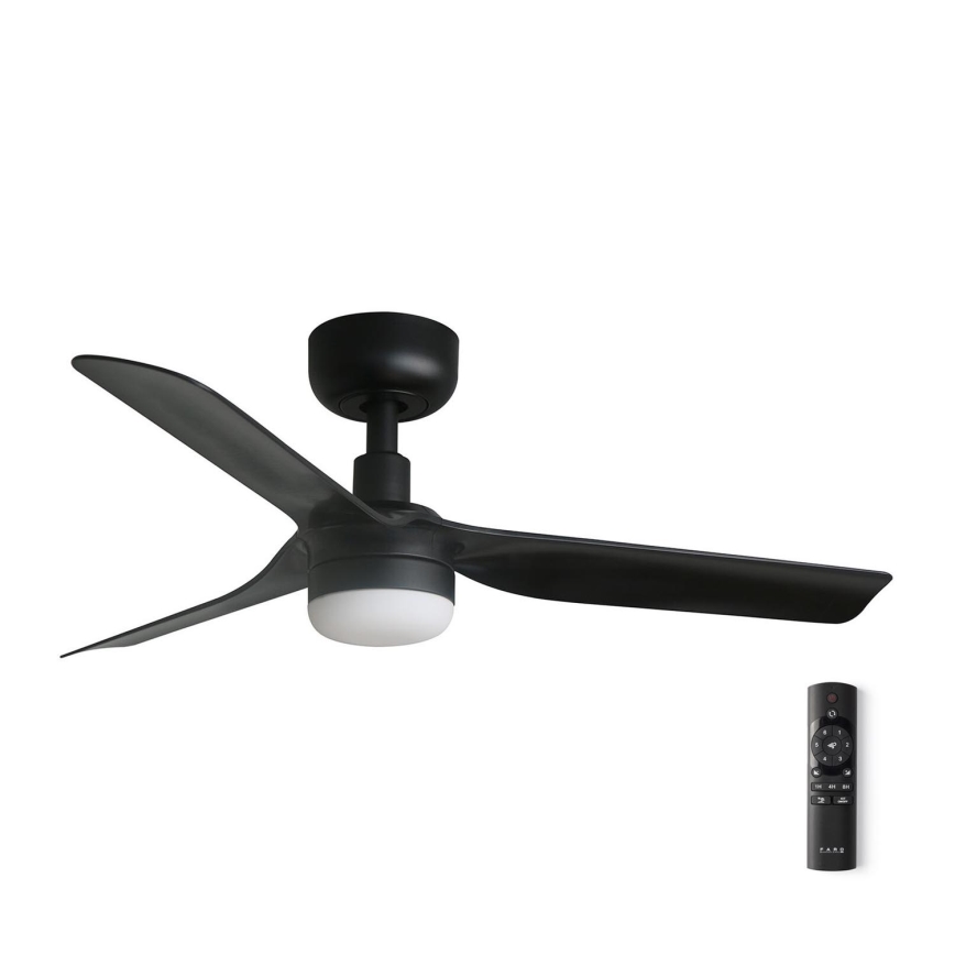 FARO 33822-1TW - LED Zatemnitveni stropni ventilator MINI PUNT S LED/10W 2700/4000/6000K črna pr. 90 cm + Daljinski upravljalnik