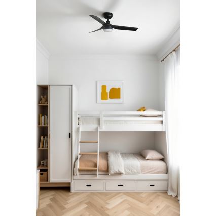 FARO 33822-1TW - LED Zatemnitveni stropni ventilator MINI PUNT S LED/10W 2700/4000/6000K črna pr. 90 cm + Daljinski upravljalnik