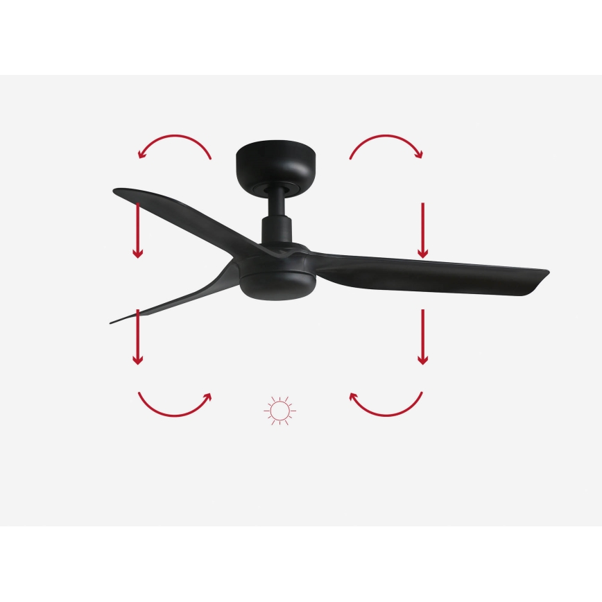 FARO 33822 - Stropni ventilator MINI PUNT S črna pr. 90 cm + Daljinski upravljalnik