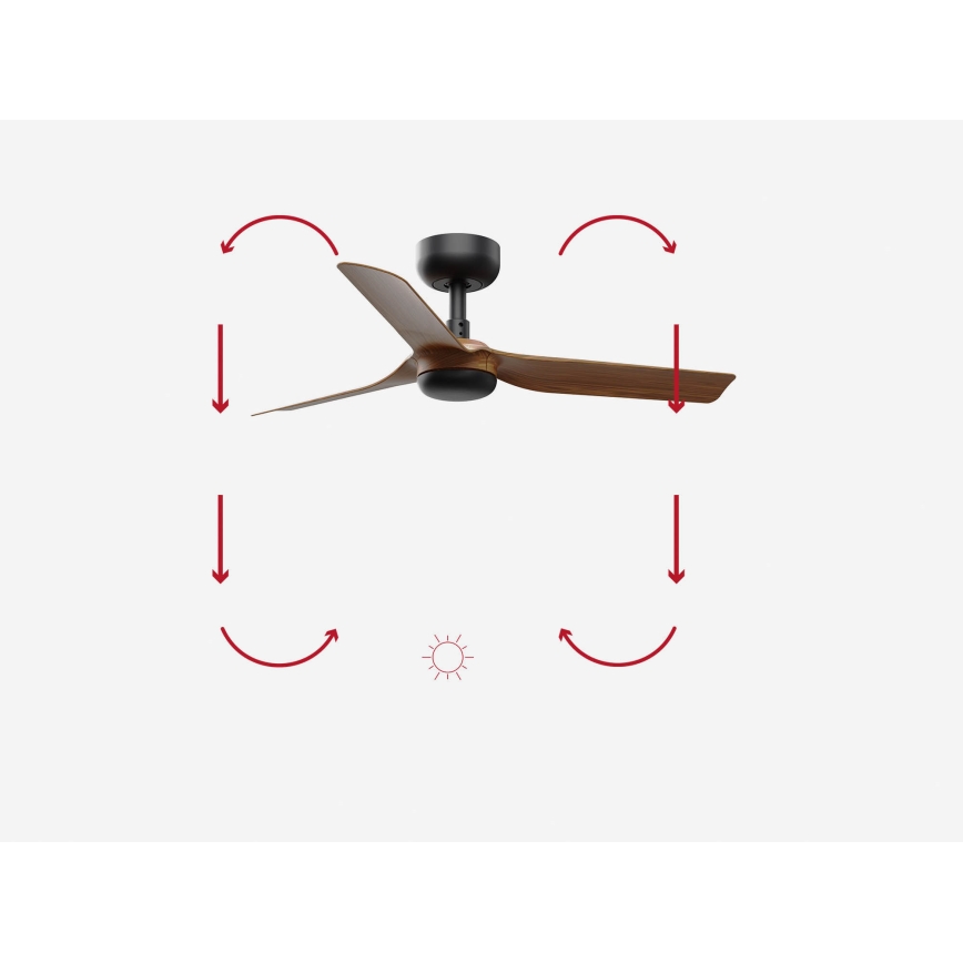FARO 33823 - Stropni ventilator MINI PUNT S rjava/črna pr. 90 cm + Daljinski upravljalnik