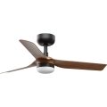 FARO 33823WT-1TW - LED Zatemnitveni stropni ventilator MINI PUNT S LED/10W/230V 2700/4000/6000K rjava/črna pr. 90 cm Wi-Fi Tuya + Daljinski upravljalnik