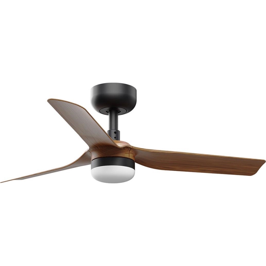 FARO 33823WT-1TW - LED Zatemnitveni stropni ventilator MINI PUNT S LED/10W/230V 2700/4000/6000K rjava/črna pr. 90 cm Wi-Fi Tuya + Daljinski upravljalnik