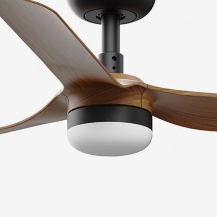 FARO 33823WT-1TW - LED Zatemnitveni stropni ventilator MINI PUNT S LED/10W/230V 2700/4000/6000K rjava/črna pr. 90 cm Wi-Fi Tuya + Daljinski upravljalnik