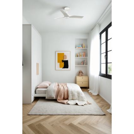 FARO 33824-1TW - LED zatemljiv stropni ventilator HEY S LED/10W/230V 2700/3000/4000K bela, premer 90 cm + daljinski upravljalnik
