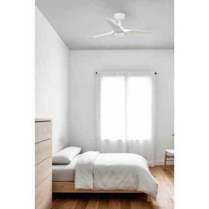 FARO 33824WT-1TW - LED Zatemnitveni stropni ventilator HEY S LED/10W/230V 2700/4000/6000K bela pr. 90 cm Wi-Fi Tuya + Daljinski upravljalnik