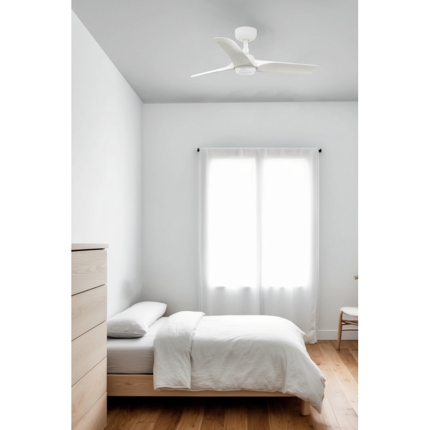 FARO 33824WT-1TW - LED Zatemnitveni stropni ventilator HEY S LED/10W/230V 2700/4000/6000K bela pr. 90 cm Wi-Fi Tuya + Daljinski upravljalnik
