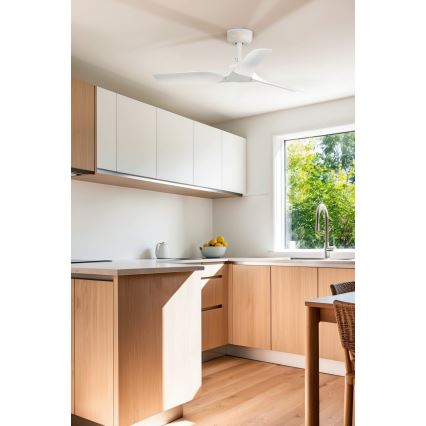 FARO 33824WT - Stropni ventilator HEY S bela pr. 90 cm Wi-Fi Tuya + Daljinski upravljalnik