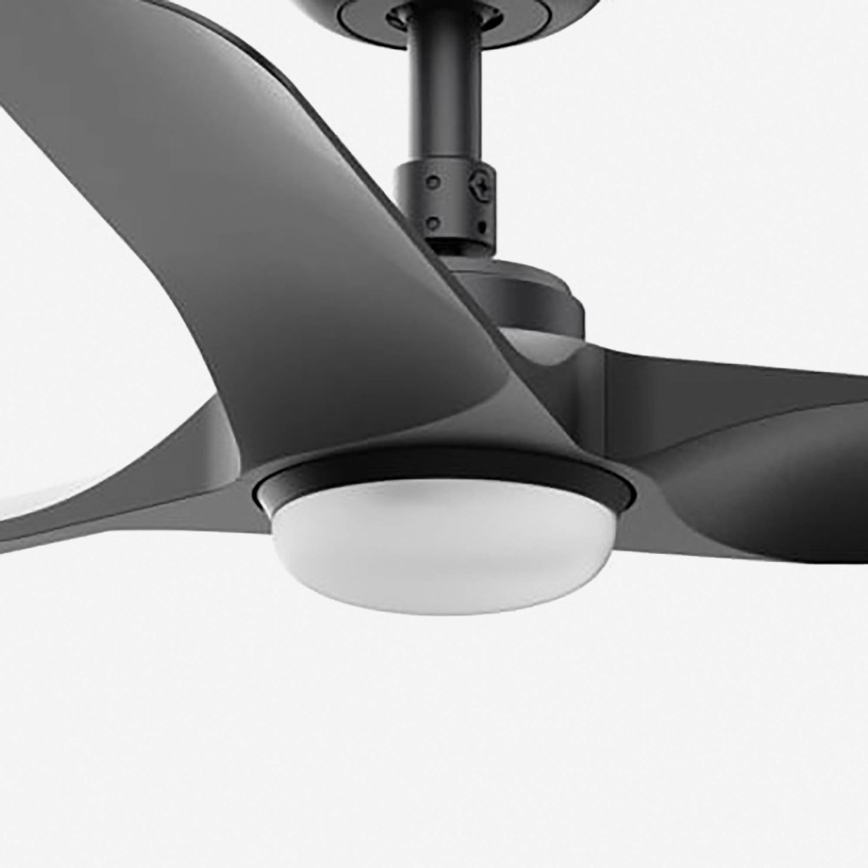 FARO 33825-1TW - zatemljiv LED stropni ventilator HEY S LED/10W/230V 2700/3000/4000K črna, premer 90 cm + daljinski upravljalnik