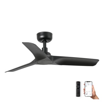 FARO 33825WP - Stropni ventilator HEY S črna pr. 90 cm SMART + Daljinski upravljalnik