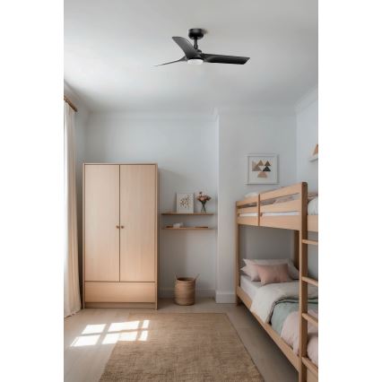 FARO 33825WT-1TW - LED Zatemnitveni stropni ventilator HEY S LED/10W/230V 2700/4000/6000K črna pr. 90 cm Wi-Fi Tuya + Daljinski upravljalnik