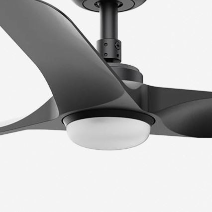 FARO 33825WT1S - Zatemnljiv LED stropni ventilator HEY S LED/10W/230V 2700/3000/4000K premer 90 cm črna Wi-Fi Tuya + daljinski upravljalnik