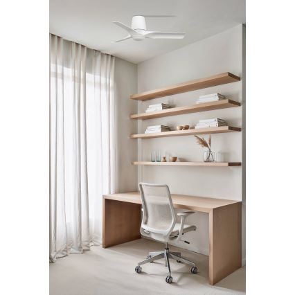 FARO 33826-1TW - LED Zatemnitveni stropni ventilator HEY TUB S LED/10W/230V 2700/4000/6000K bela pr. 90 cm + Daljinski upravljalnik
