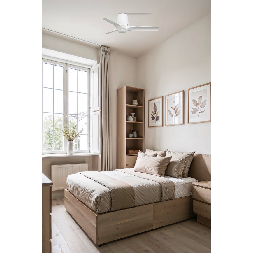 FARO 33826WT-1TW - LED Zatemnitveni stropni ventilator HEY TUB S LED/10W/230V 2700/4000/6000K bela pr. 90 cm Wi-Fi Tuya + Daljinski upravljalnik
