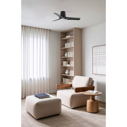 FARO 33827-1TW - LED Zatemnitveni stropni ventilator HEY TUB S LED/10W/230V 2700/4000/6000K črna pr. 90 cm + Daljinski upravljalnik