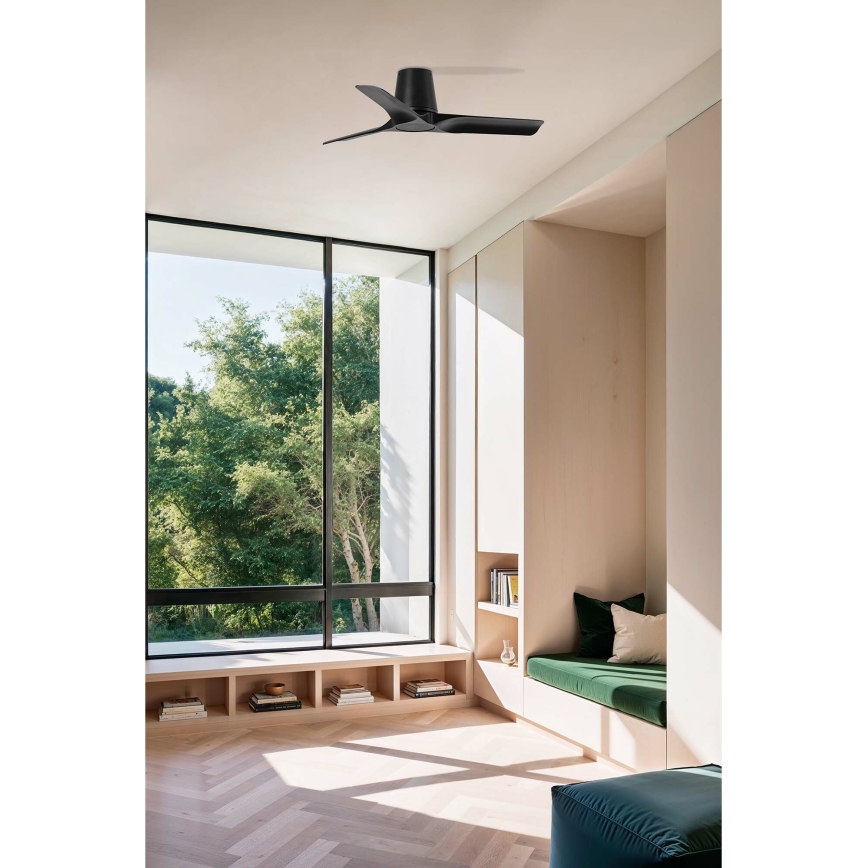FARO 33827 - Stropni ventilator HEY TUB S črna pr. 90 cm + Daljinski upravljalnik