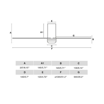 FARO 33828 - Stropni ventilator PUNT TUB M bela pr. 130 cm + Daljinski upravljalnik