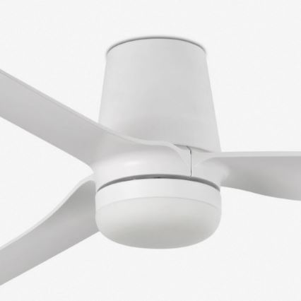FARO 33828WT-1TW - LED Zatemnitveni stropni ventilator PUNT TUB M LED/18W/230V 3000/4200/6500K bela pr. 132 cm Wi-Fi Tuya + Daljinski upravljalnik