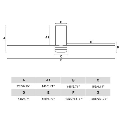FARO 33828WT - Stropni ventilator PUNT TUB M bela pr. 132 cm Wi-Fi Tuya + Daljinski upravljalnik