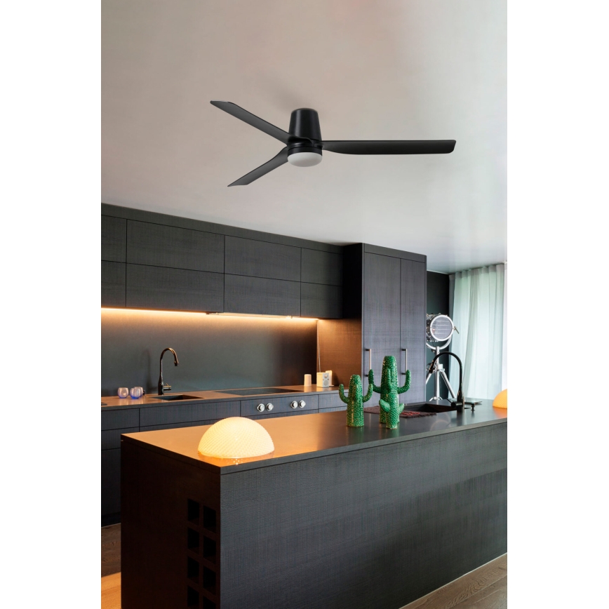 FARO 33829-1TW - LED zatemljiv stropni ventilator PUNT TUB M LED/18W/230V 2700/3000/4000K premer 130 cm bela/rjava+ daljinski upravljalnik