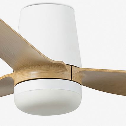 FARO 33829-1TW - LED Zatemnitveni stropni ventilator PUNT TUB M LED/18W/230V 3000/4200/6500K pr. 130 cm bela/brown+ Daljinski upravljalnik
