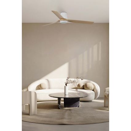 FARO 33829 - Stropni ventilator PUNT TUB M rjava/bela pr. 130 cm + Daljinski upravljalnik