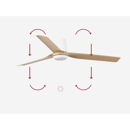 FARO 33829 - Stropni ventilator PUNT TUB M rjava/bela pr. 130 cm + Daljinski upravljalnik