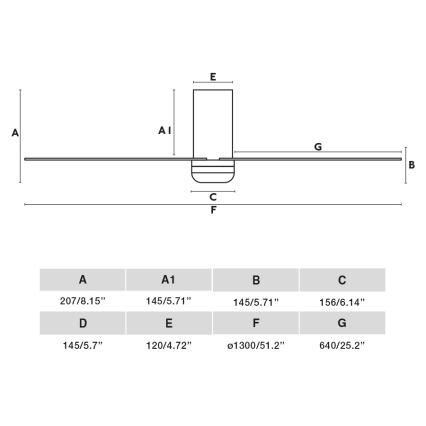 FARO 33829 - Stropni ventilator PUNT TUB M rjava/bela pr. 130 cm + Daljinski upravljalnik