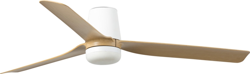 FARO 33829WT-1TW - LED Zatemnitveni stropni ventilator PUNT TUB M LED/18W/230V 3000/4200/6500K rjava/bela pr. 132 cm Wi-Fi Tuya + Daljinski upravljalnik
