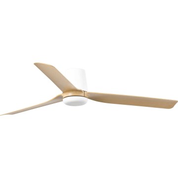 FARO 33829WT - Stropni ventilator PUNT TUB M rjava/bela pr. 132 cm Wi-Fi Tuya + Daljinski upravljalnik