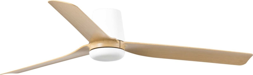 FARO 33829WT - Stropni ventilator PUNT TUB M rjava/bela pr. 132 cm Wi-Fi Tuya + Daljinski upravljalnik