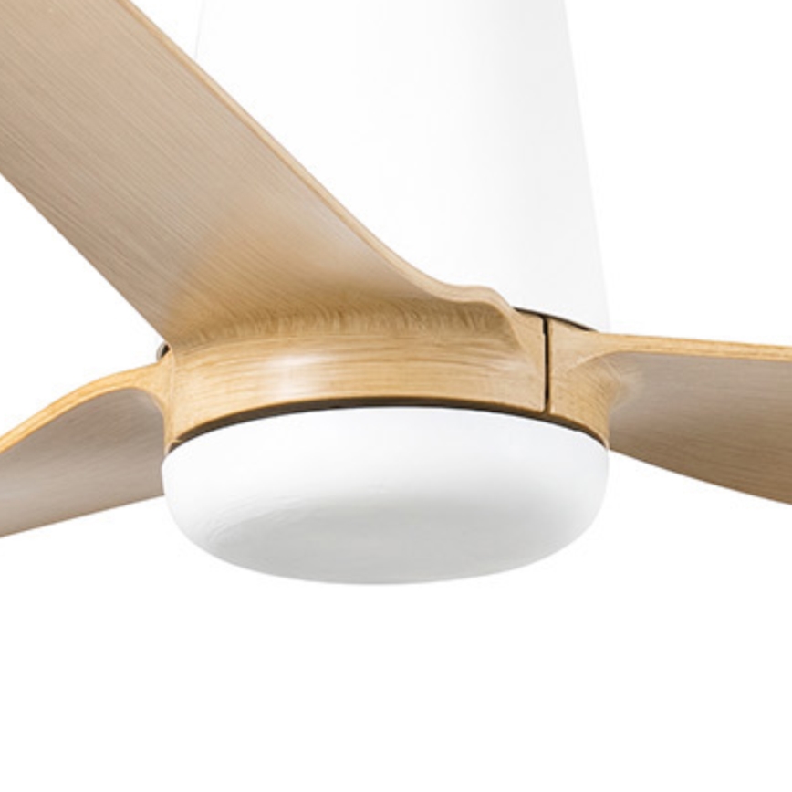 FARO 33829WT - Stropni ventilator PUNT TUB M rjava/bela pr. 132 cm Wi-Fi Tuya + Daljinski upravljalnik