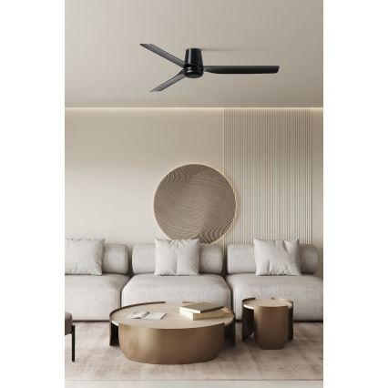 FARO 33830 - Stropni ventilator PUNT TUB M črna pr. 130 cm + Daljinski upravljalnik