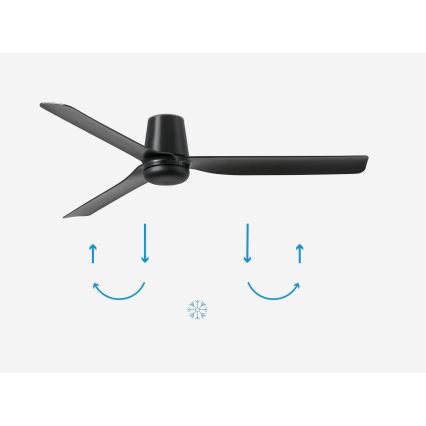 FARO 33830 - Stropni ventilator PUNT TUB M črna pr. 130 cm + Daljinski upravljalnik
