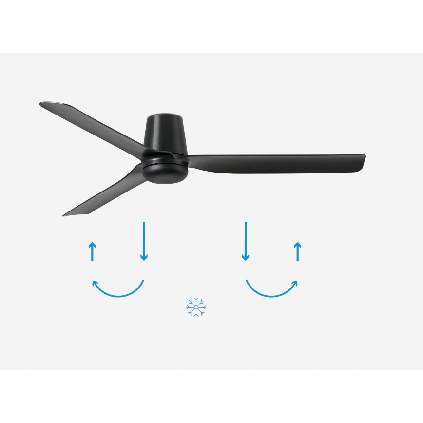 FARO 33830 - Stropni ventilator PUNT TUB M črna pr. 130 cm + Daljinski upravljalnik
