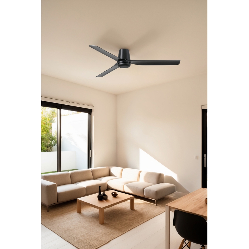 FARO 33830WT - Stropni ventilator PUNT TUB M črna pr. 132 cm Wi-Fi Tuya + Daljinski upravljalnik