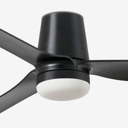 FARO 33830WT1S - LED zatemljiv stropni ventilator PUNT TUB M LED/18W/230V 2700/3000/4000K premer 132 cm črna Wi-Fi Tuya + daljinski upravljalnik