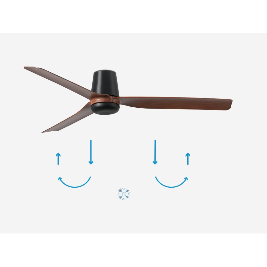 FARO 33831 - Stropni ventilator PUNT TUB M rjava/črna pr. 130 cm + Daljinski upravljalnik