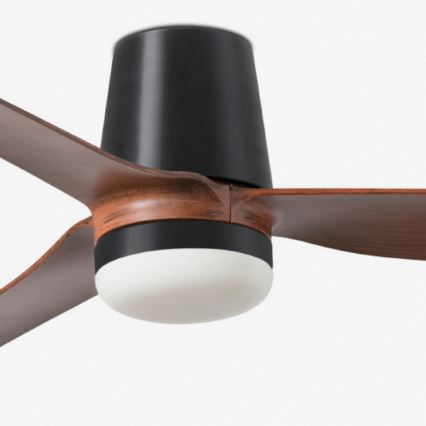 FARO 33831WT1S - LED zatemnjevalni stropni ventilator PUNT TUB M LED/18W/230V 2700/3000/4000K premer 132 cm rjava/črna Wi-Fi Tuya + daljinsko upravljanje