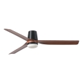 FARO 33831WT1S - LED zatemnjevalni stropni ventilator PUNT TUB M LED/18W/230V 2700/3000/4000K premer 132 cm rjava/črna Wi-Fi Tuya + daljinsko upravljanje