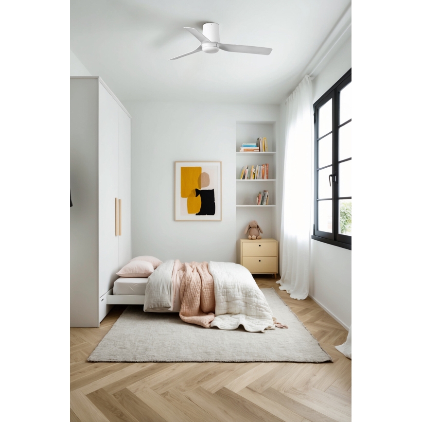 FARO 33832 - Stropni ventilator MINI PUNT TUB S bela pr. 90 cm + Daljinski upravljalnik