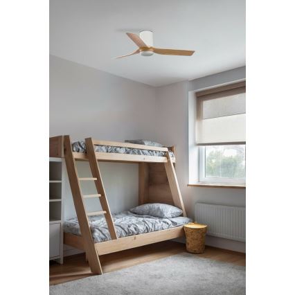 FARO 33833 - Stropni ventilator MINI PUNT TUB S rjava/bela pr. 90 cm + Daljinski upravljalnik