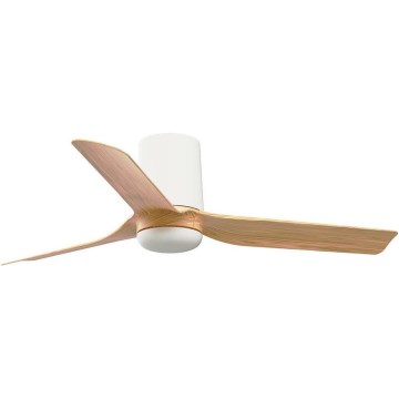 FARO 33833WT - Stropni ventilator MINI PUNT TUB S rjava/bela pr. 90 cm Wi-Fi Tuya + Daljinski upravljalnik