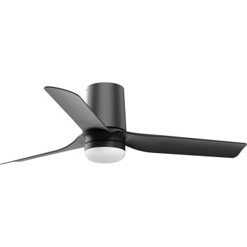 FARO 33834-1TW - LED zatemljiv stropni ventilator MINI PUNT TUB z LED/10W/230V 2700/3000/4000K premer 90 cm črna + daljinski upravljalnik