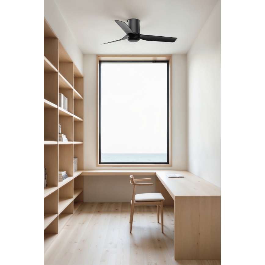 FARO 33834-Stropni ventilator MINI PUNT TUB S črna pr. 90 cm + Daljinski upravljalnik