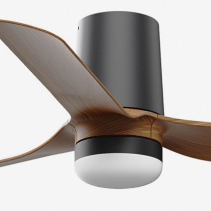 FARO 33835-1TW - Zatemljiv LED stropni ventilator MINI PUNT TUB z LED/10W/230V 2700/3000/4000K premer 90 cm rjava/črna + daljinski upravljalnik