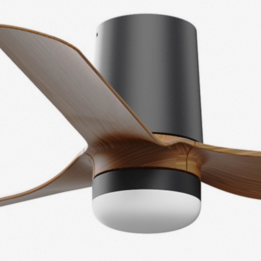 FARO 33835-1TW - Zatemljiv LED stropni ventilator MINI PUNT TUB z LED/10W/230V 2700/3000/4000K premer 90 cm rjava/črna + daljinski upravljalnik