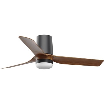 FARO 33835-1TW - LED Zatemnitveni stropni ventilator MINI PUNT TUB S LED/10W/230V 2700/4000/6000K pr. 90 cm rjava/črna + Daljinski upravljalnik